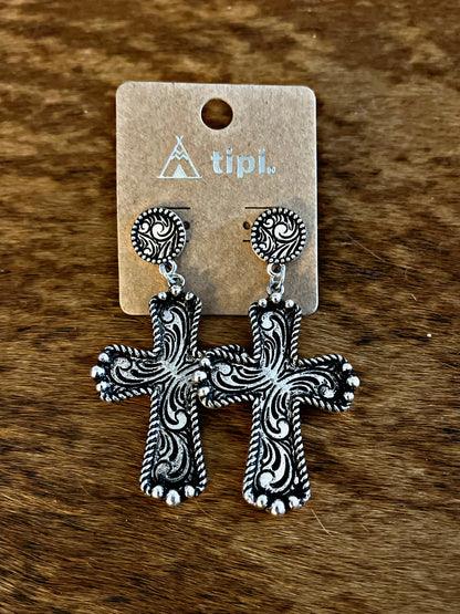 Western Designed Tooled Earrings