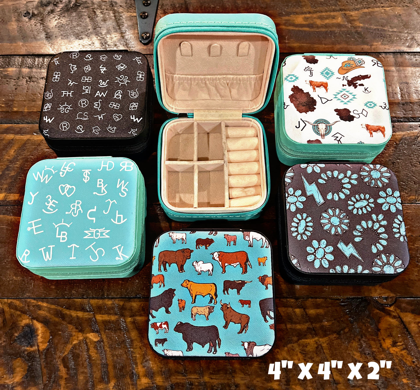 Western Print Small Jewelry Boxes