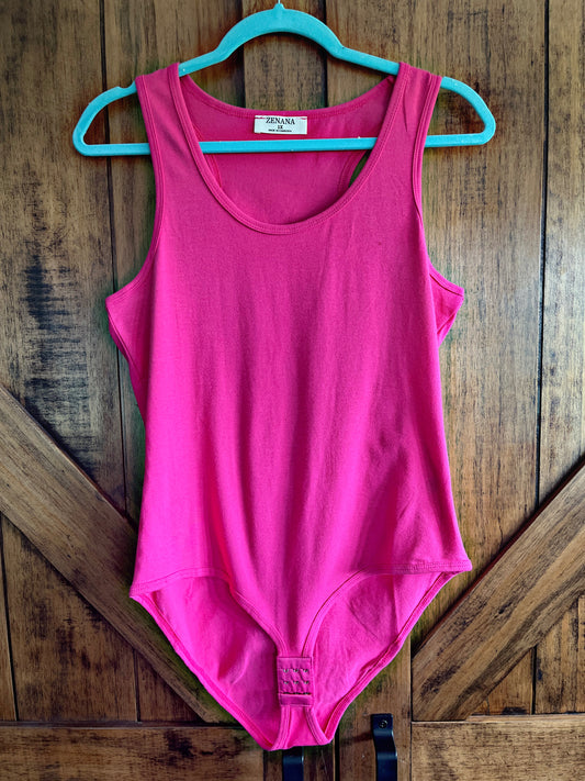 Hot Pink Plus Size Bodysuit