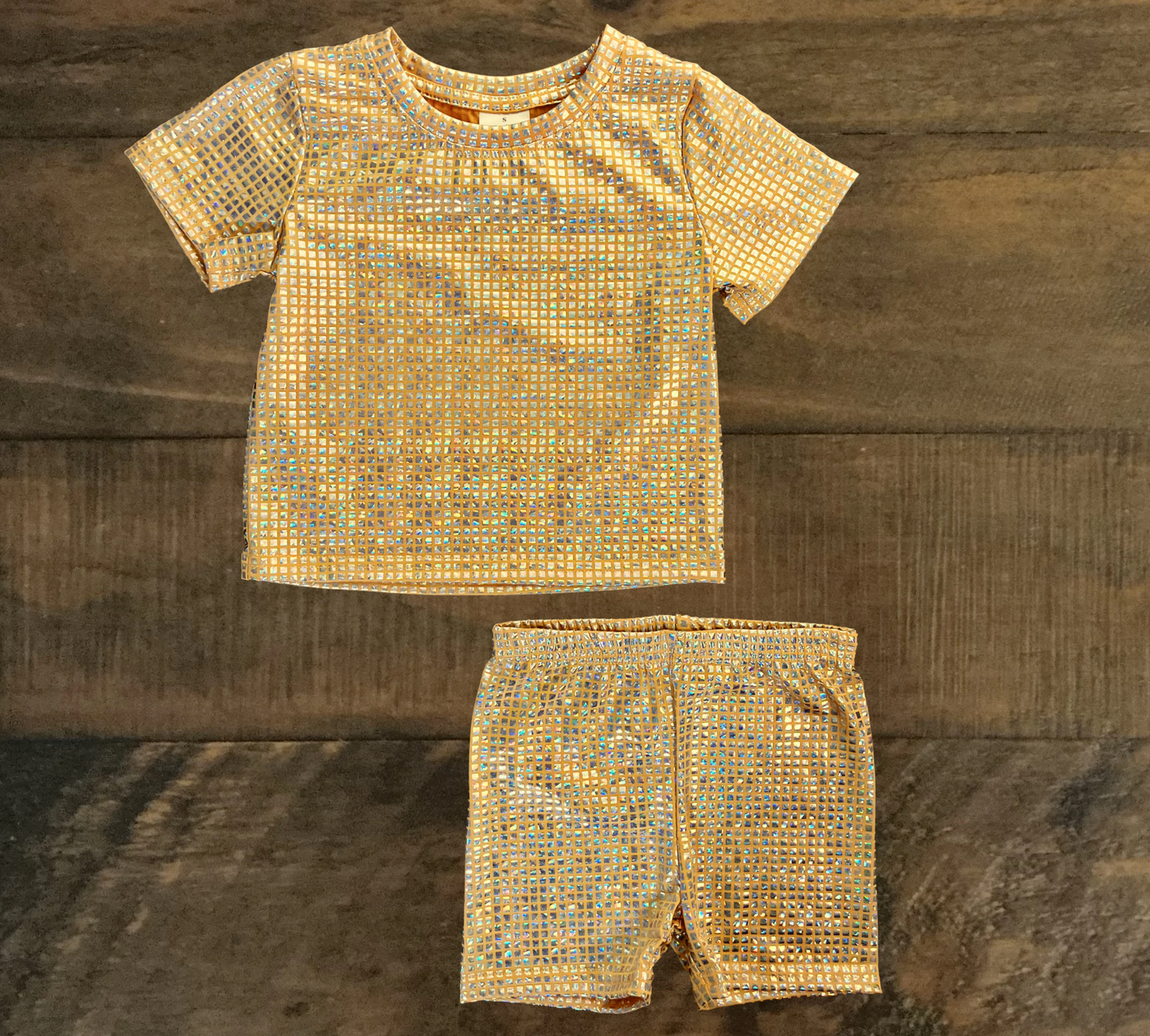 Yellow Sparkle Short Set