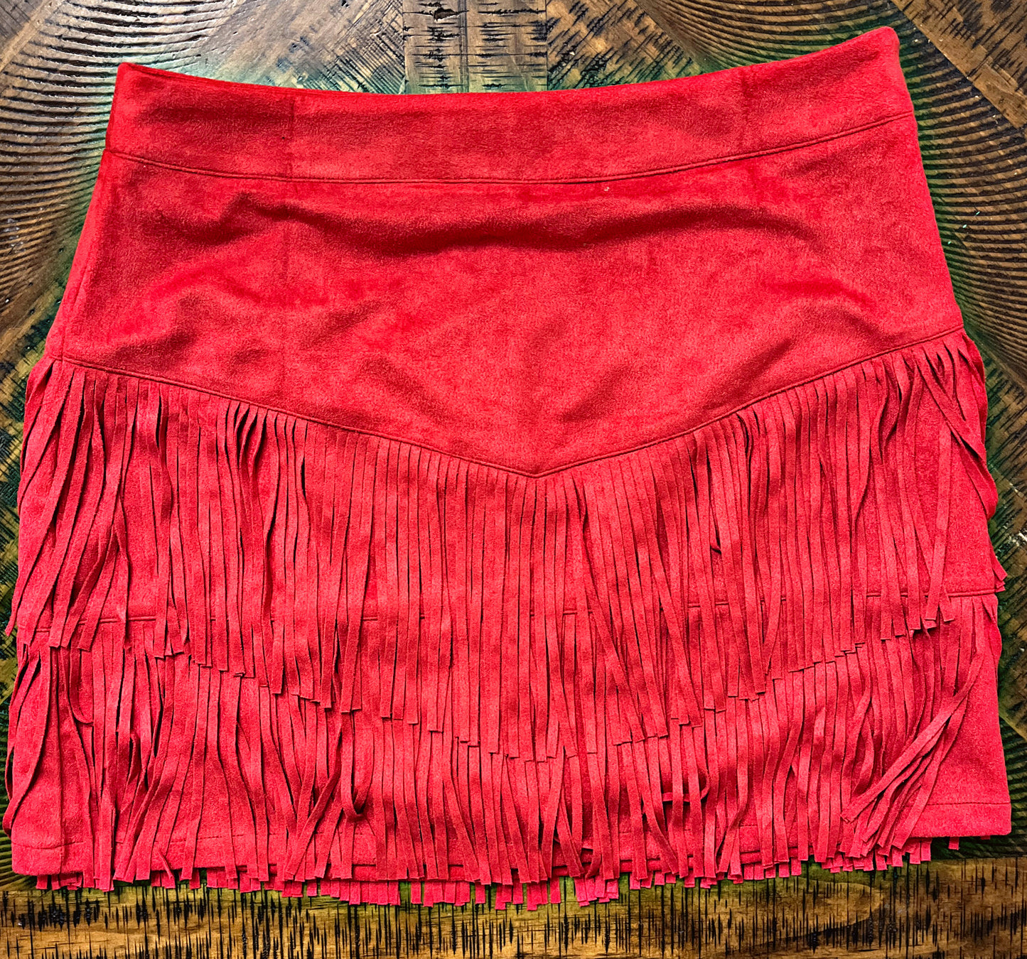 Red Fringe Skort