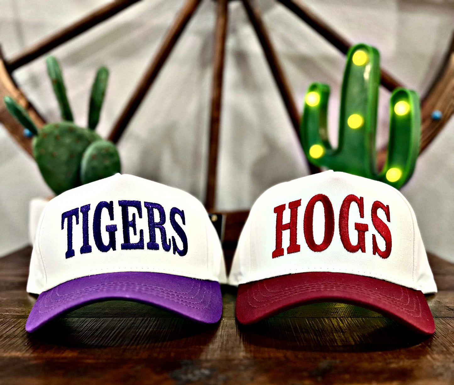 Game Day Embroidered Ball Caps - Hogs and Tigers