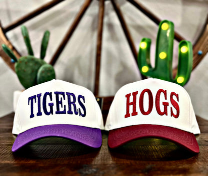 Game Day Embroidered Ball Caps - Hogs and Tigers