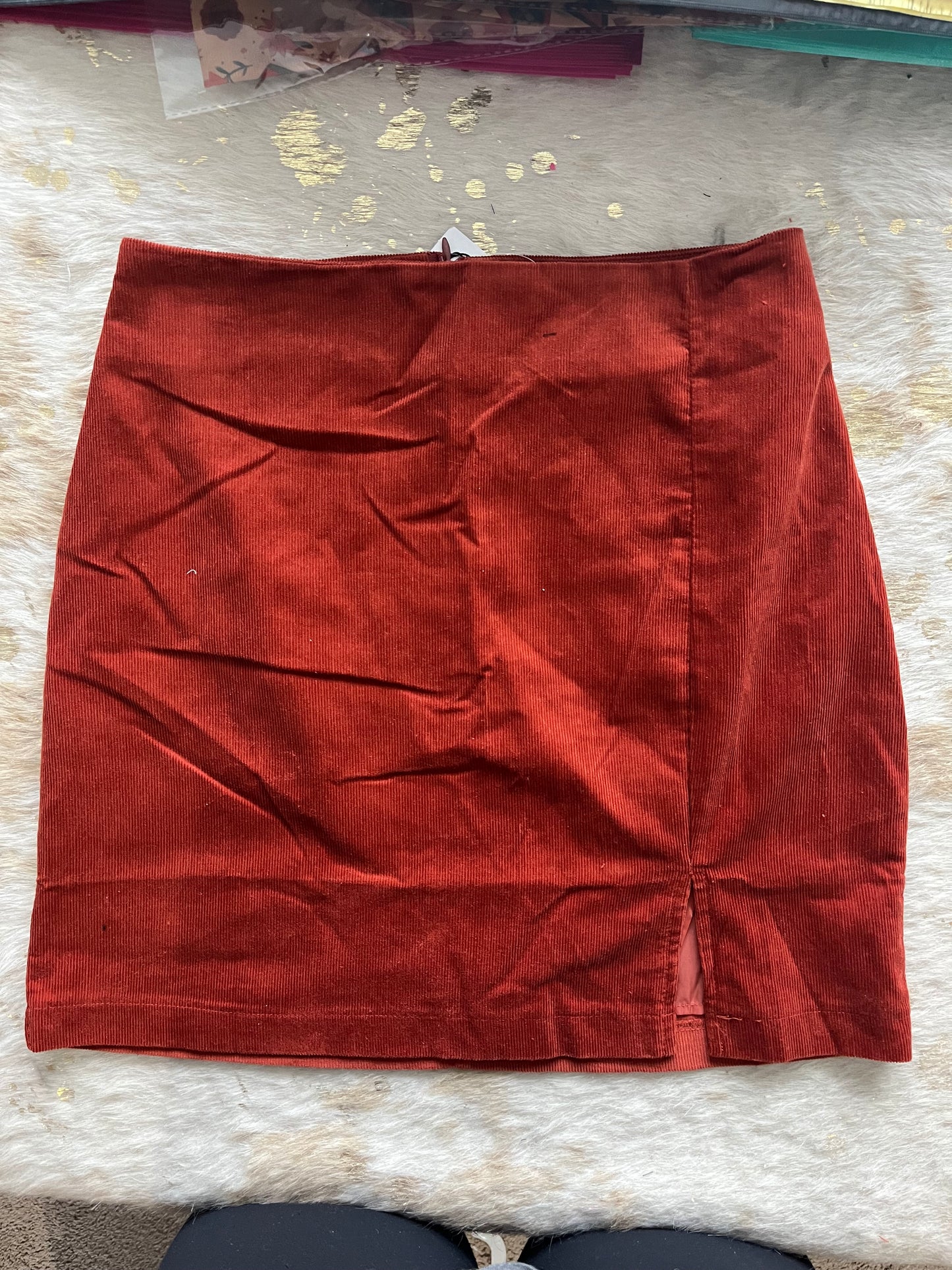 Rust Corduroy Skirt