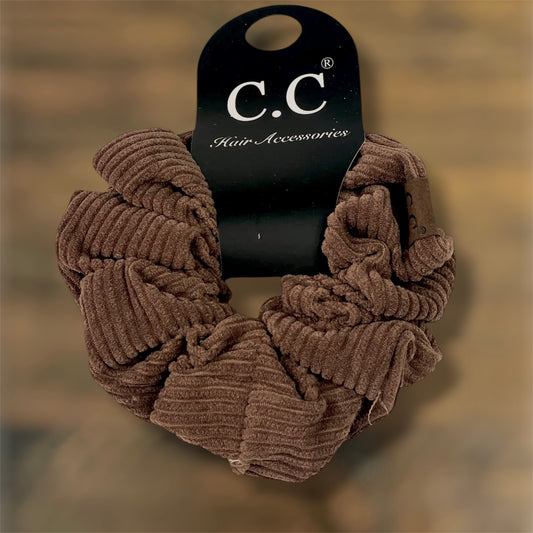 Brown Corduroy Scrunchie
