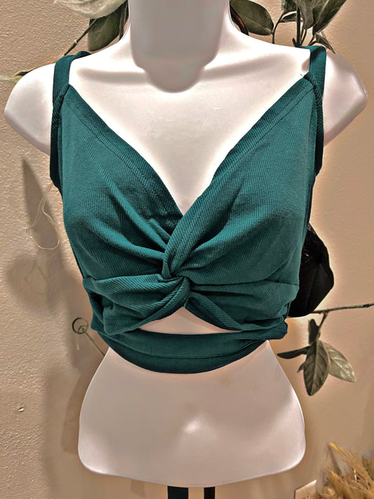 Green Tie Back Top