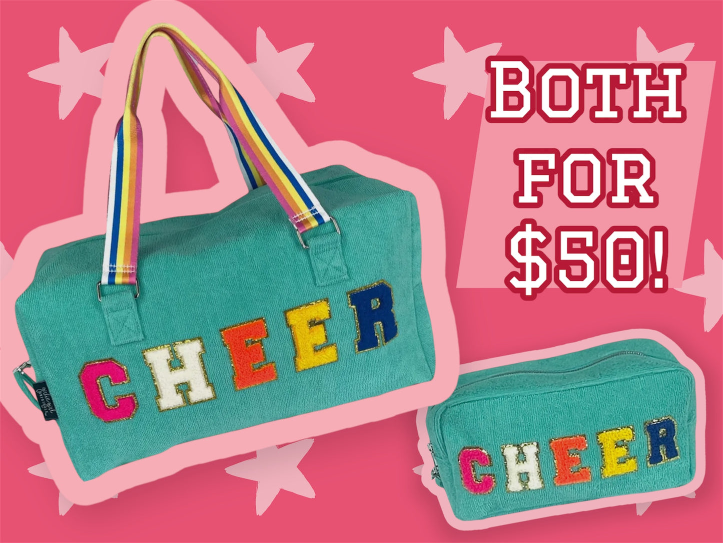 Ribbed Duffle and Matching Cosmetic Bag