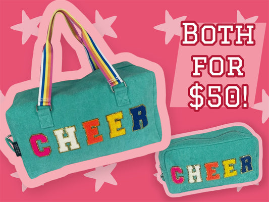 Ribbed Duffle and Matching Cosmetic Bag