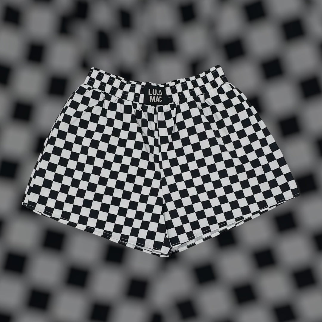 Black and White Checkered Boxer Shorts