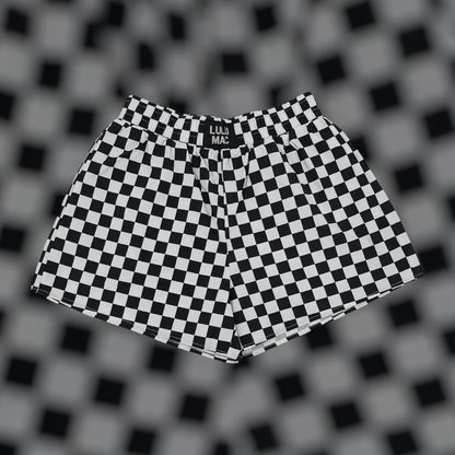 Black and White Checkered Boxer Shorts