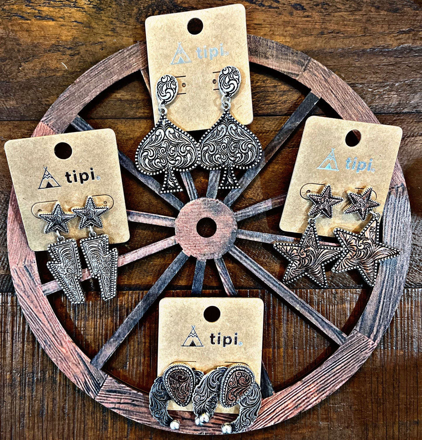 Western Designed Tooled Earrings
