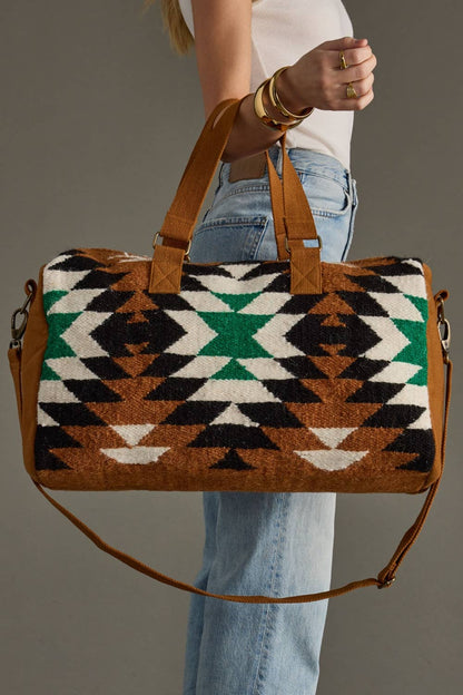 “Montana” - Brown, Black, Green & White Western Weekend Bag