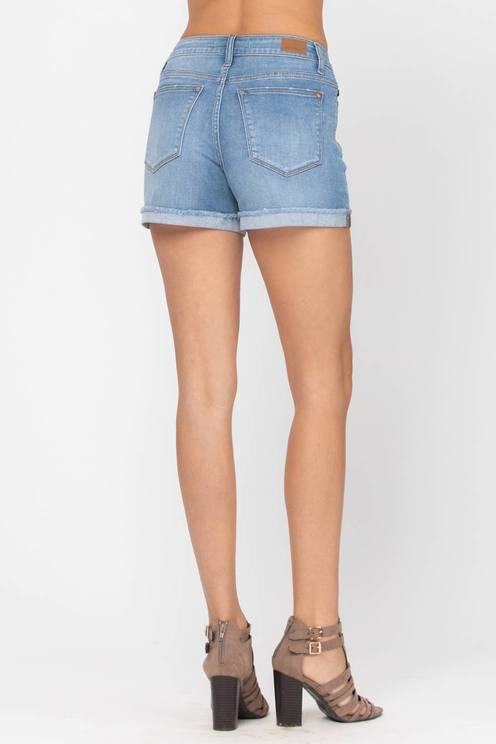 “Charlotte” - Light Washed Cuffed Shorts
