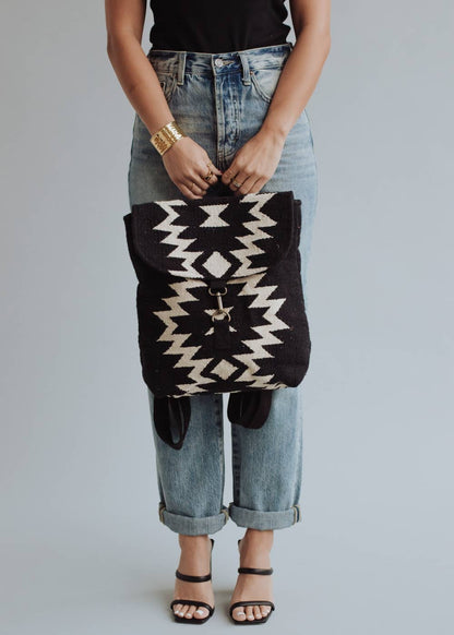 “Mississippi” - Black & Cream Aztec Backpack