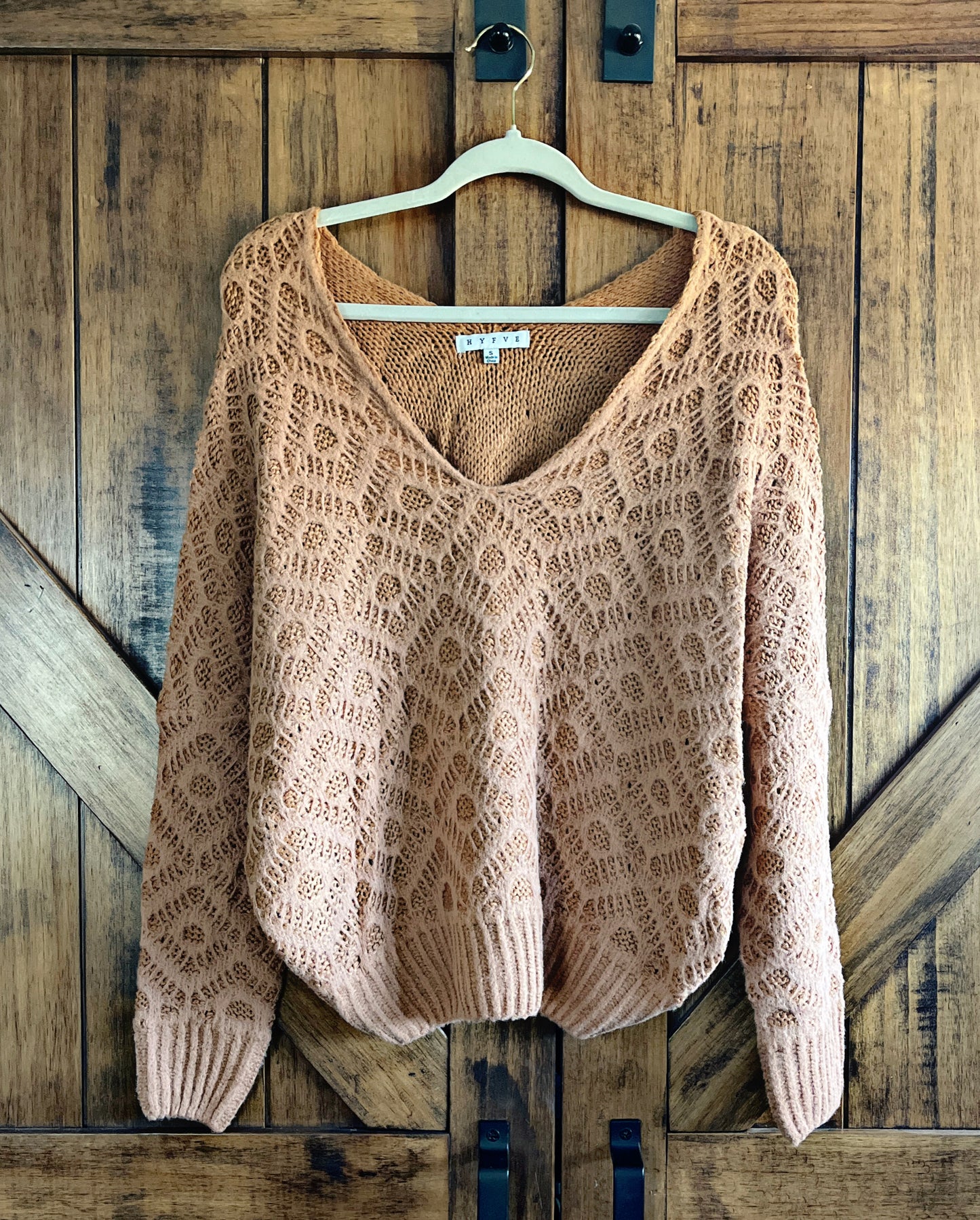 Taupe Geometric Sweater