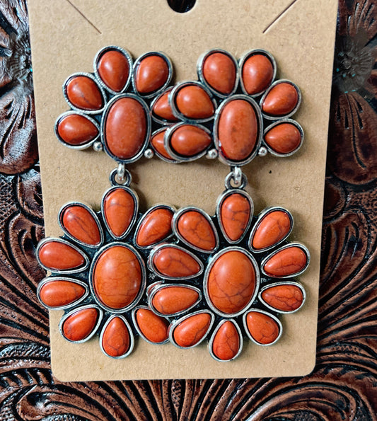 Orange Western Earrings