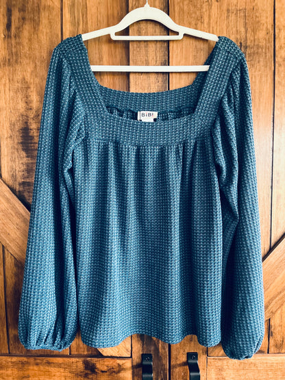 Dark Teal Waffle Top