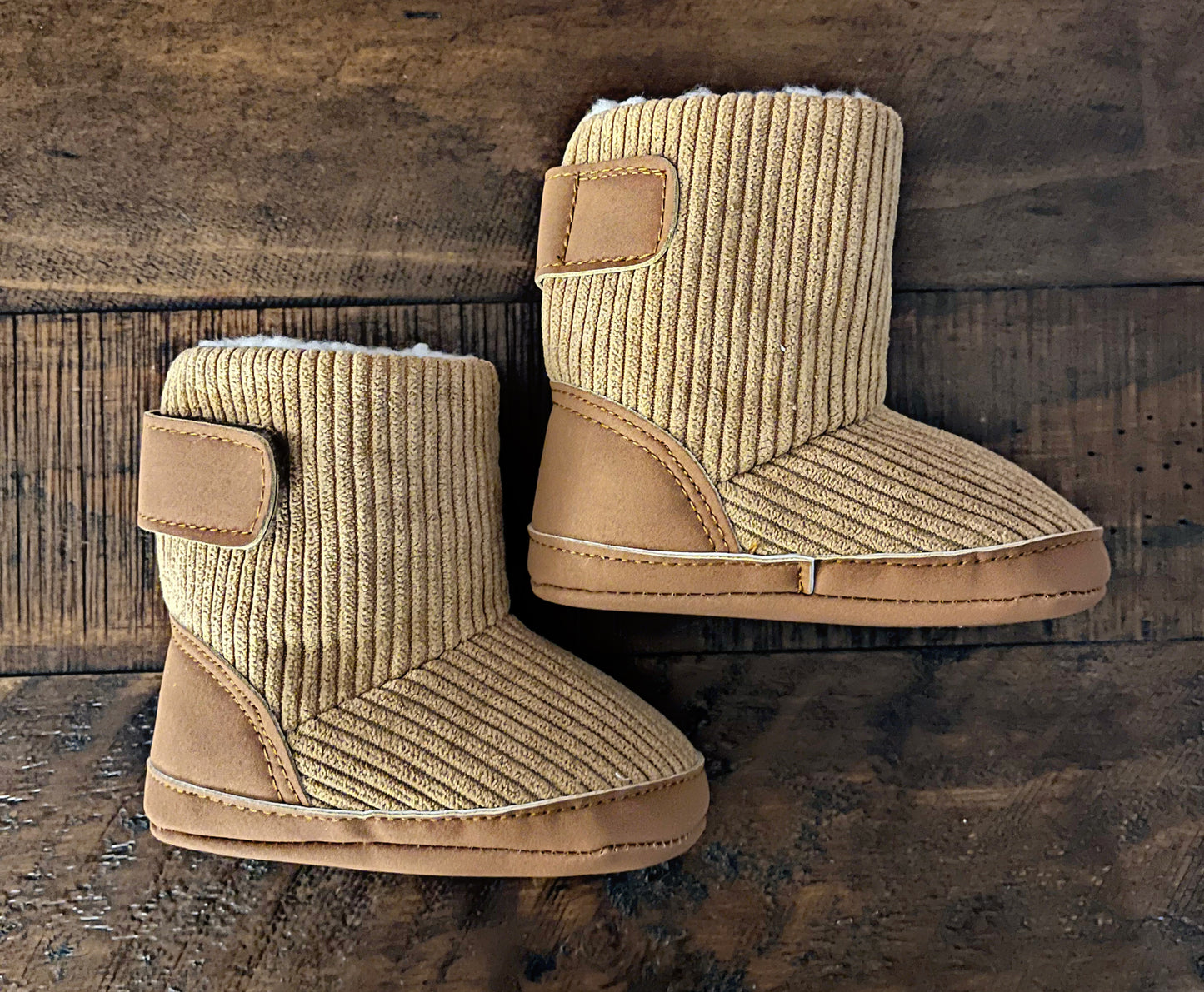 Ribbed Sherpa Lined Baby Boots