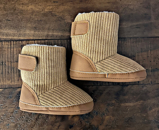 Ribbed Sherpa Lined Baby Boots