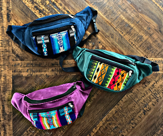 Suede/Southwest Print Fanny Packs