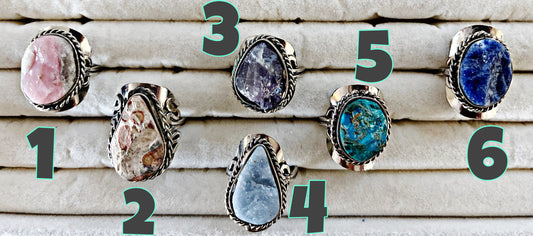 Adjustable Stone Rings