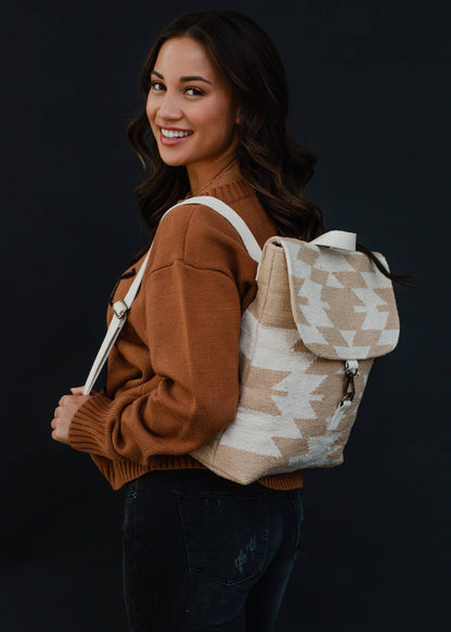 “Arizona” - Tan & Cream Aztec Backpack