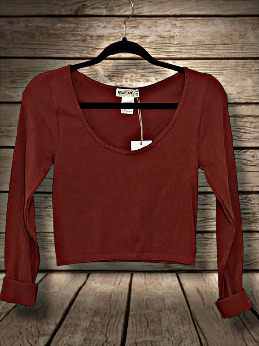 Rust Ribbed Crop Top