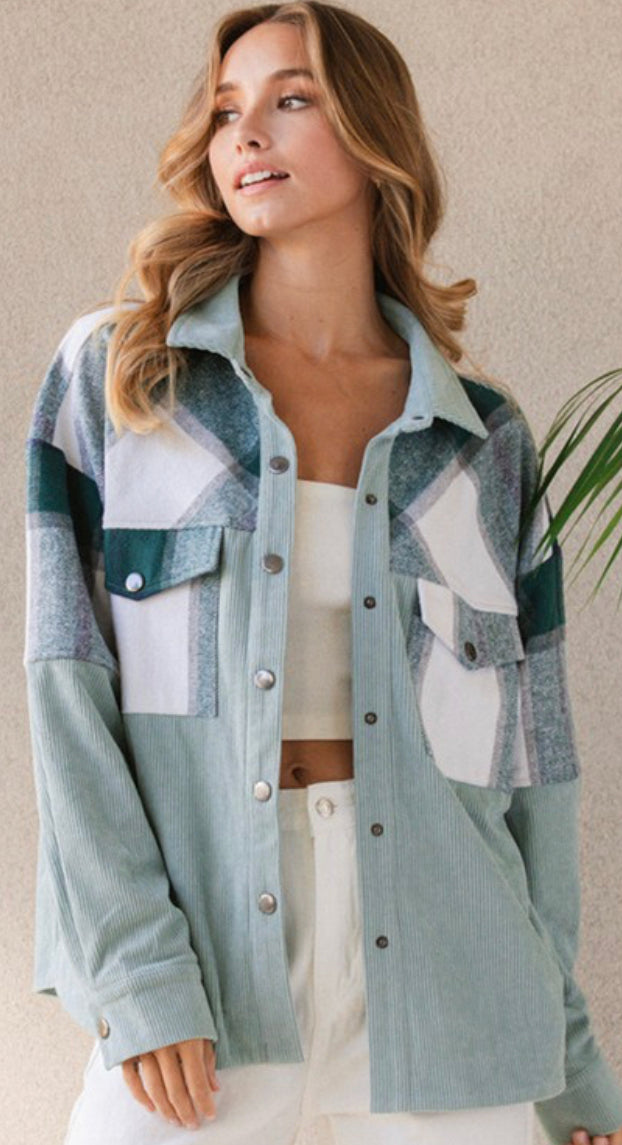 Sage/Plaid Shacket