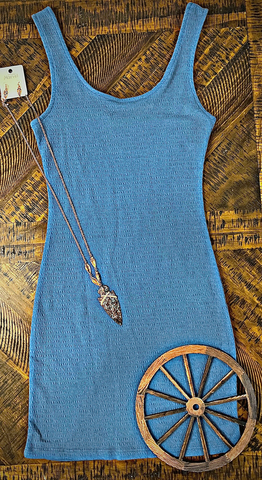 Blue Stone Bodycon Dress