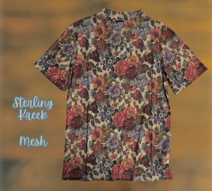 Dark Floral Mesh Top