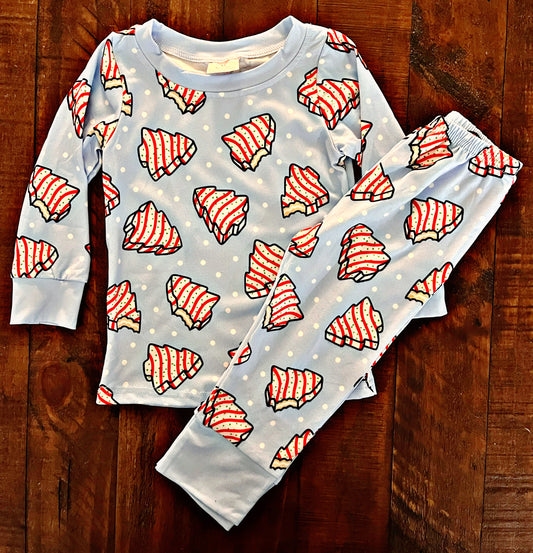 Blue Christmas Cake Pajamas