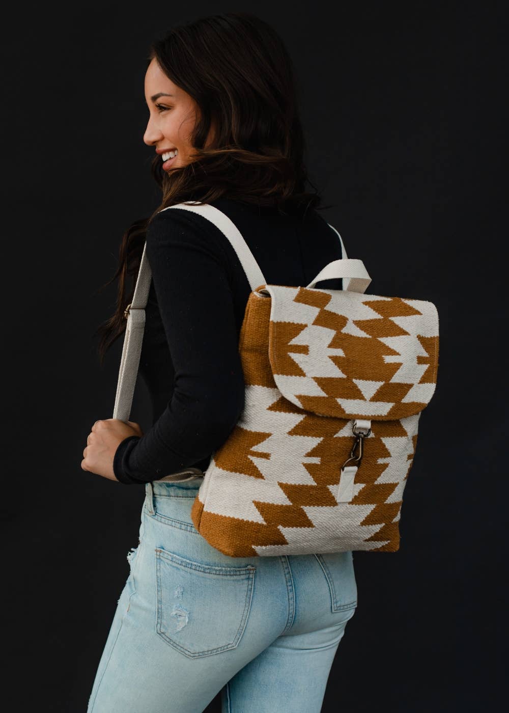 “Oregon” - Camel & Cream Aztec Backpack