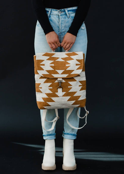 “Oregon” - Camel & Cream Aztec Backpack