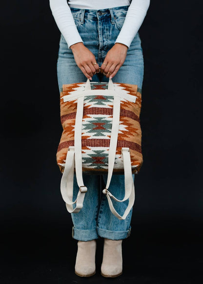 “Louisiana” - Brown, Rust & Teal Aztec Backpack
