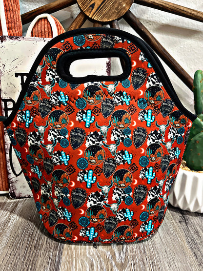 Western Print Lunch Totes