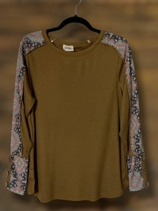 Bohemian Print Sleeve Top