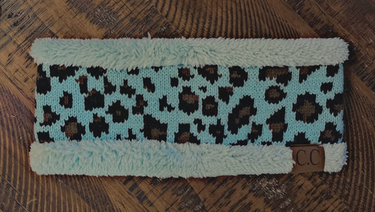 Mint and Leopard Print Headband