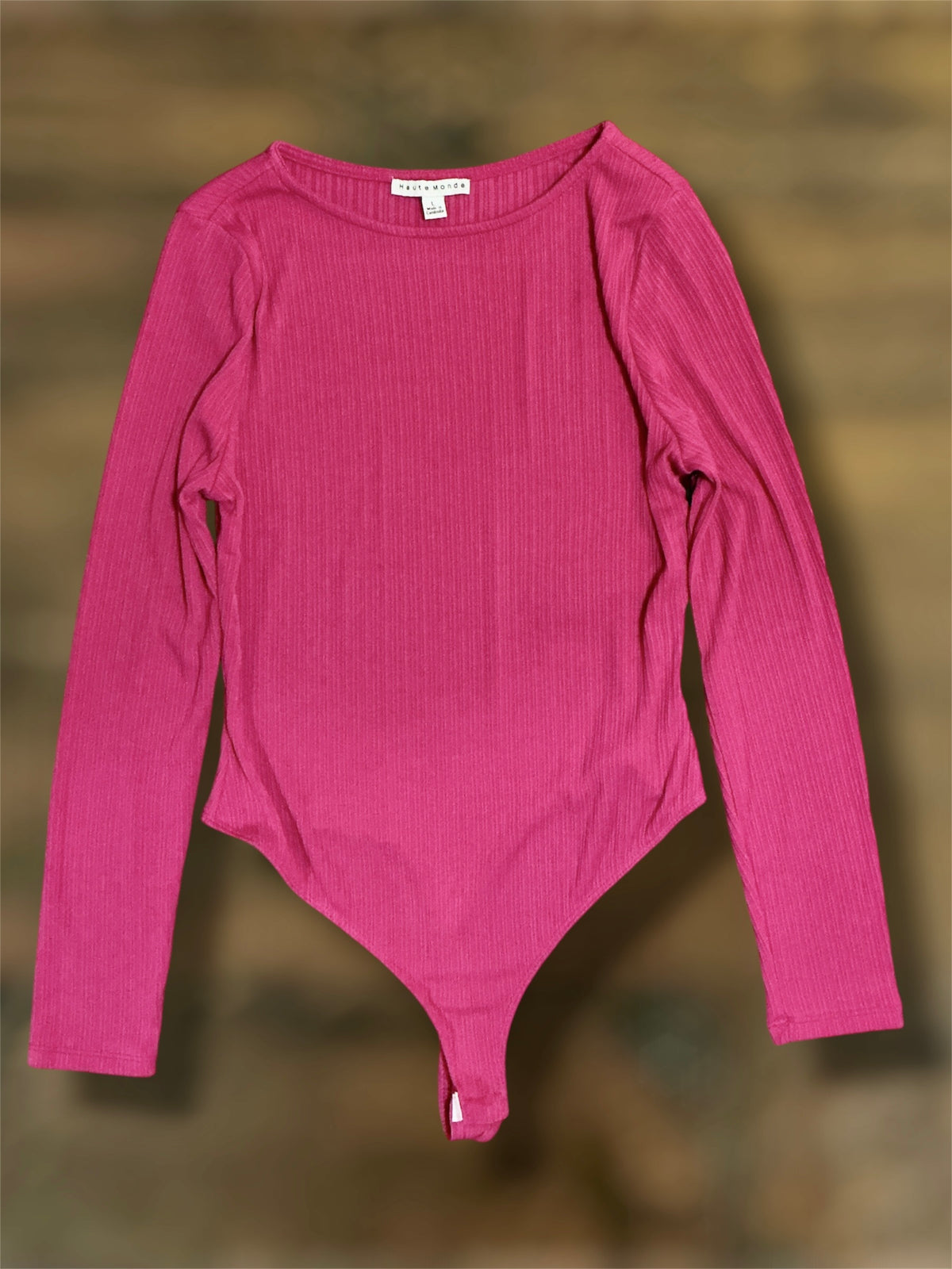 Pink Ribbed Bodysuit