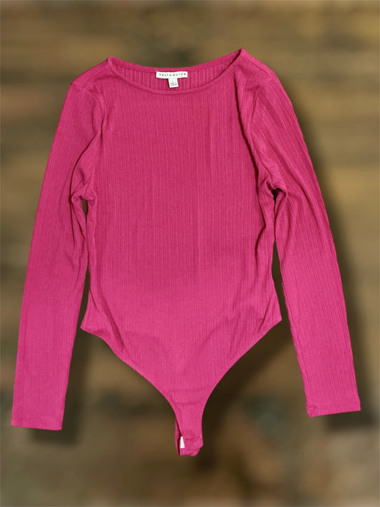 Pink Ribbed Bodysuit