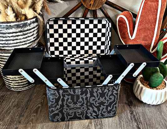 Black Boot Stitch Makeup Case