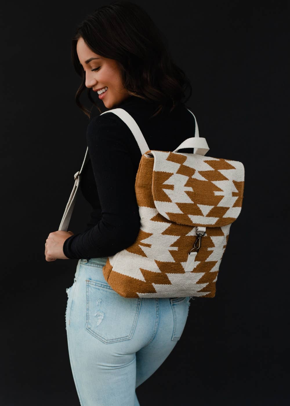 “Oregon” - Camel & Cream Aztec Backpack
