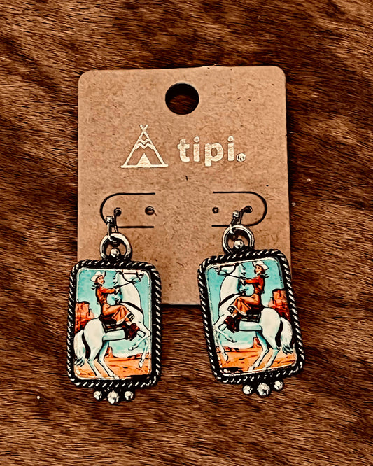 Cowboy Scene Earrings