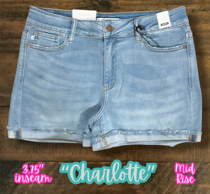 “Charlotte” - Light Washed Cuffed Shorts