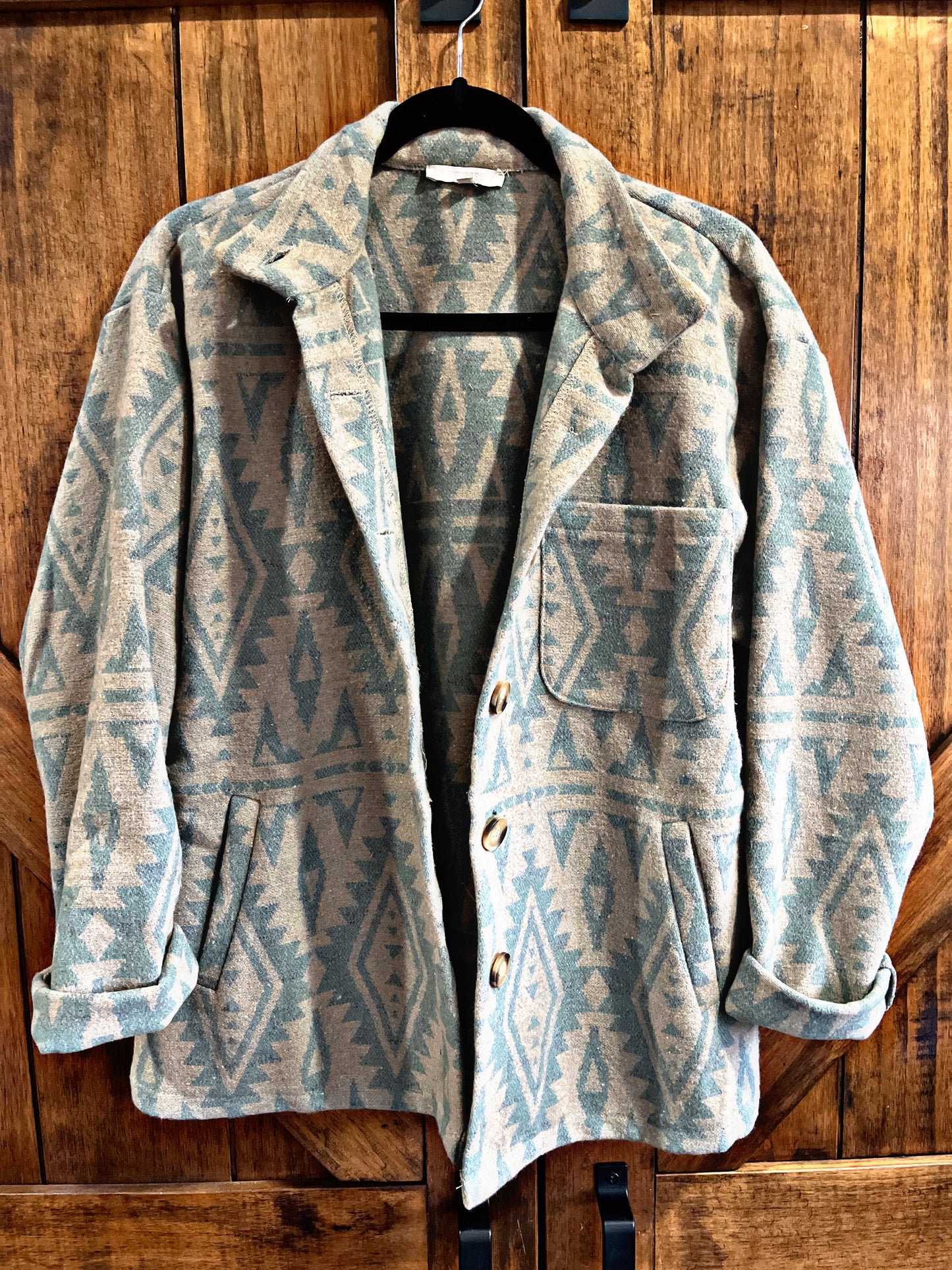 Sage Aztec Print Shacket/Jacket