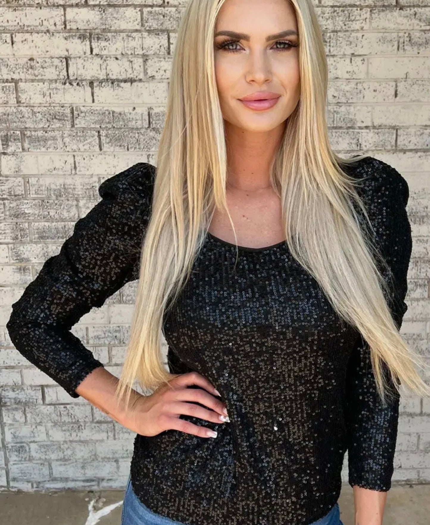 Black Sequin Top