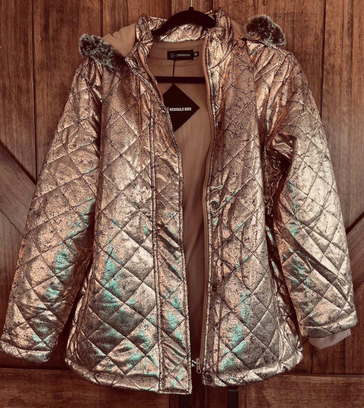 Rose Gold Hooded Coat