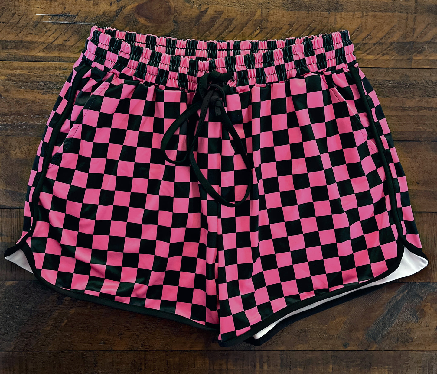 Pink/Black Checkered Shorts