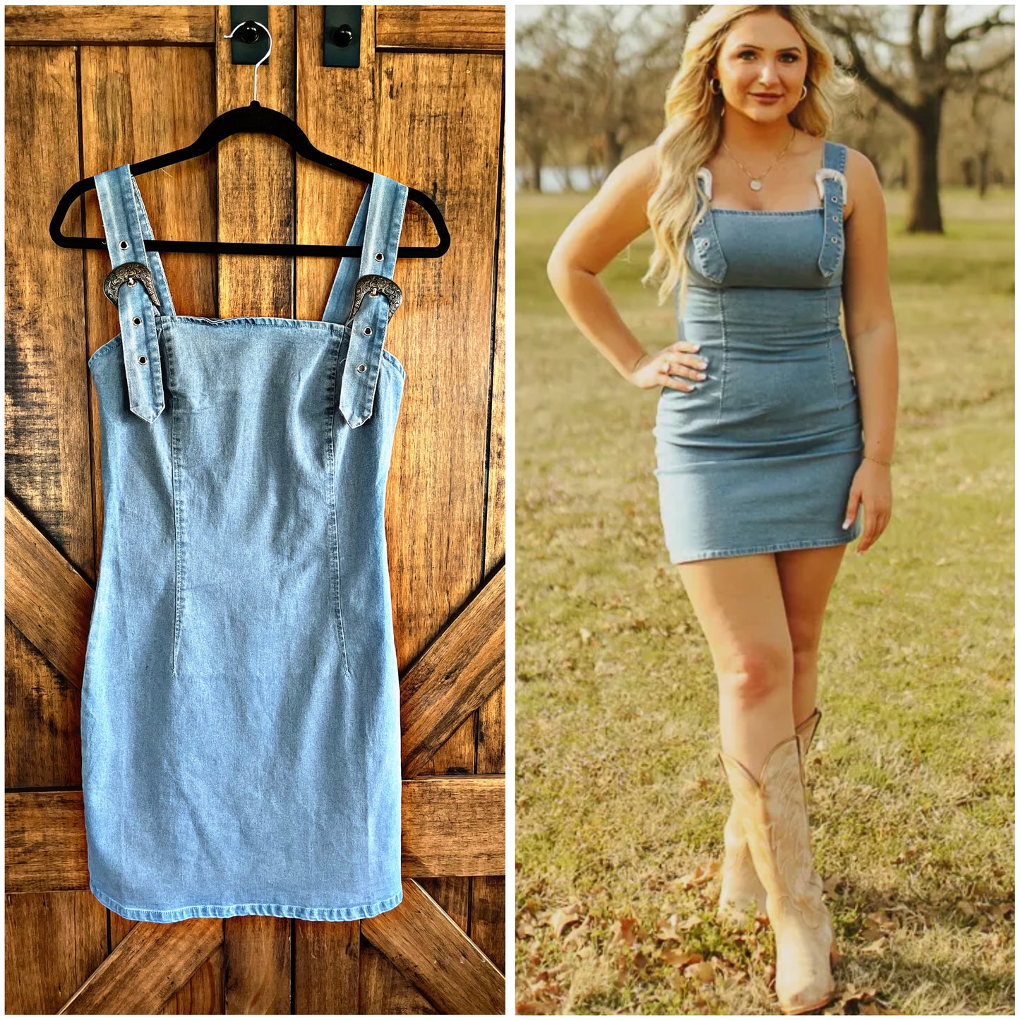 Denim Buckle Dress