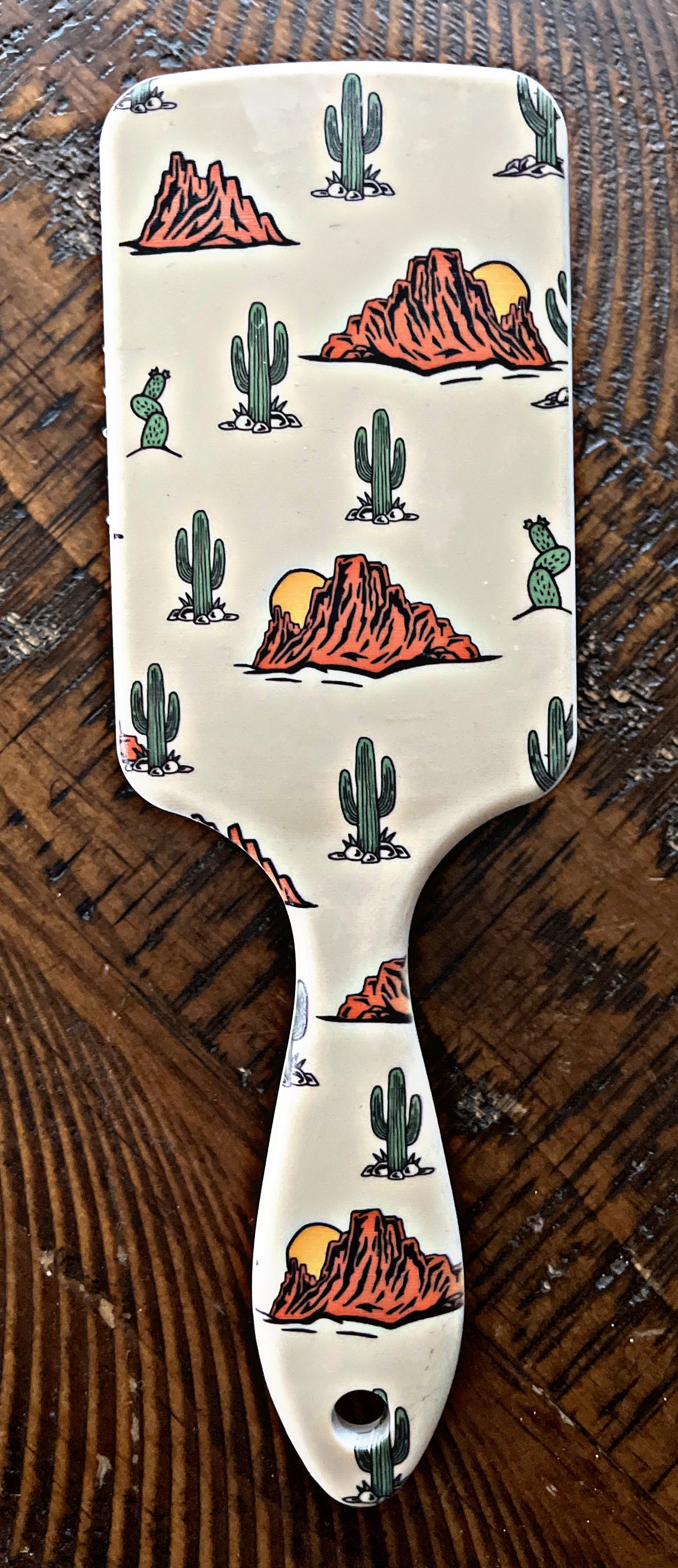 Western Print Paddle Hair Brushes