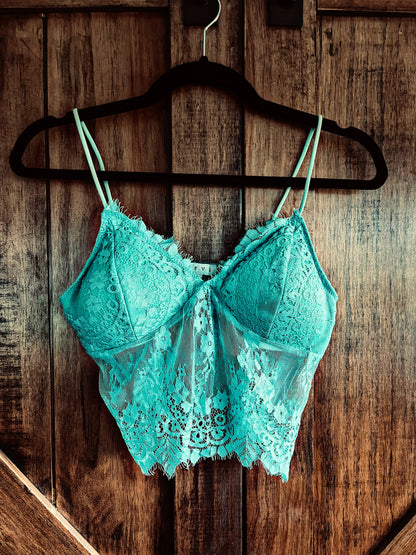 Teal Lace Top